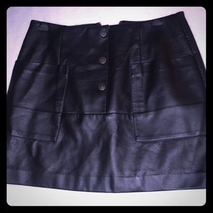 black leather skirt